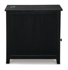 Black Storage Chairside End Table with Charging, product view 4 - 10