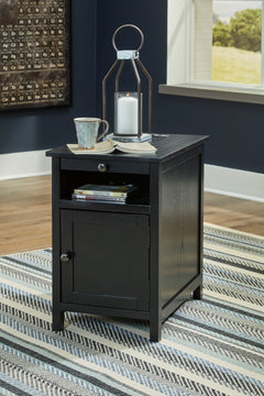 Black Storage Chairside End Table with Charging, product view 5 - 11