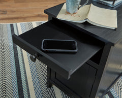 Black Storage Chairside End Table with Charging, product view 6 - 12