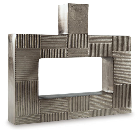 Wrengrove Wide Nickel-Tone Open Rectangle Vase