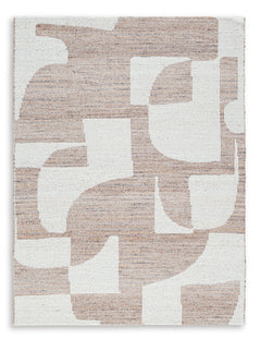 Beige/Brown 91.5" x 117.5", complete rug design; representative size - 1