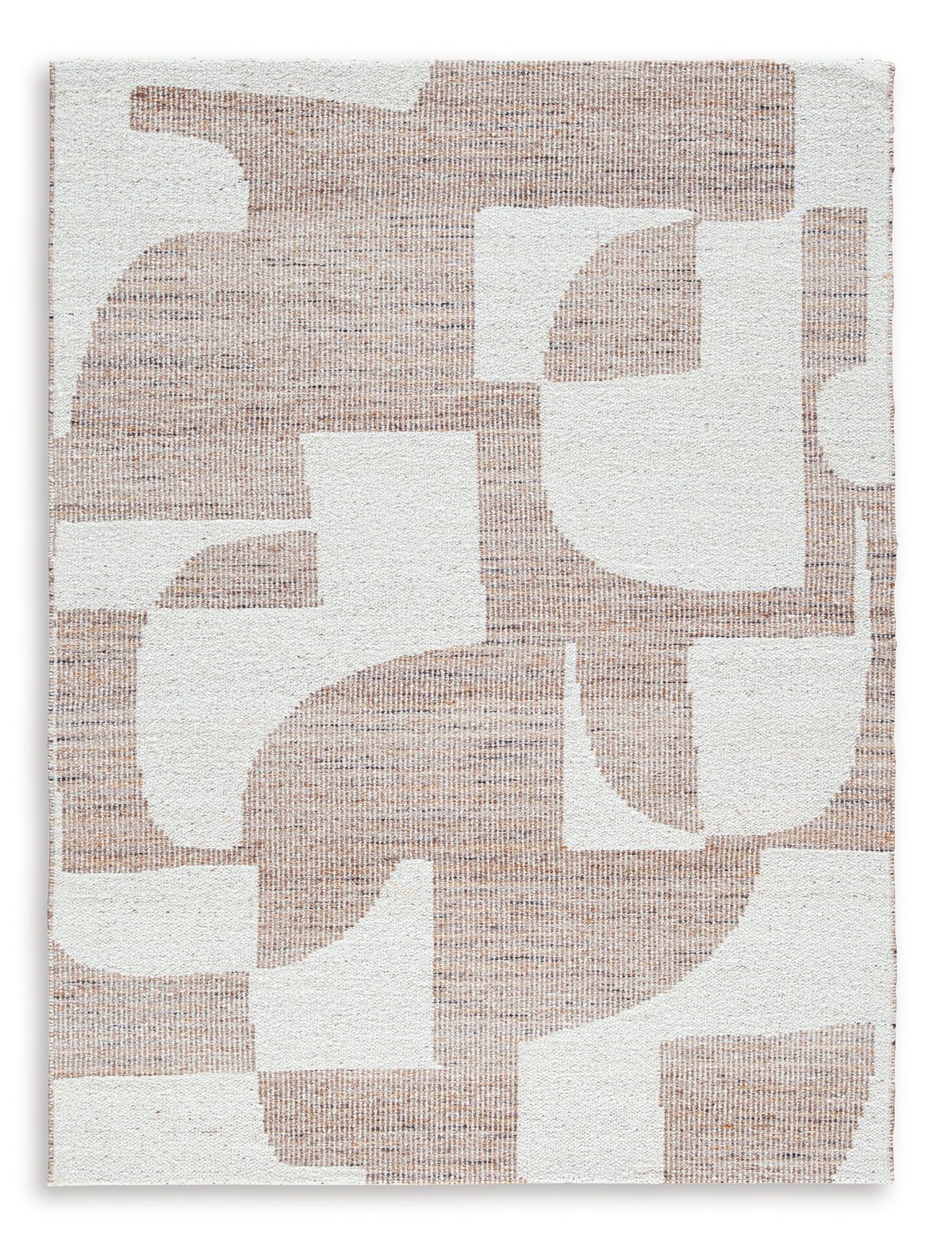 Beige/Brown 91.5" x 117.5", complete rug design; representative size