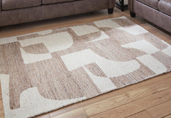 Beige/Brown 91.5" x 117.5", room view; furniture excluded - 2
