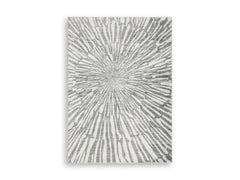 Gray/White 59.5" x 83.25", complete rug product view - 5