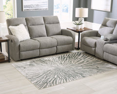 Gray/White 59.5" x 83.25", room view; furniture excluded - 6