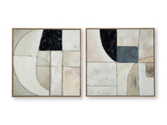 Tan/Taupe/Black Bexlen wall art set, full product view - 1