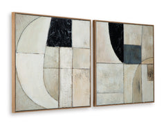 Tan/Taupe/Black Bexlen wall art set, product view 2 - 2