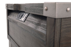 Dark Gray drawer end table with outlets and USB charging, product view 6 - 6