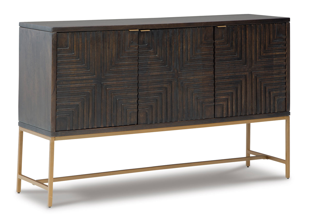 Brown/Gold Finish Accent Cabinet, view 1