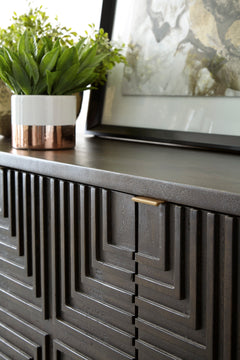 Brown/Gold Finish Accent Cabinet, view 2 - 2