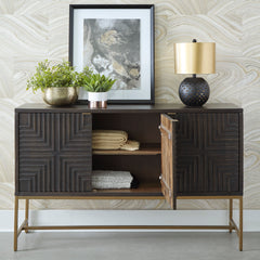 Brown/Gold Finish Accent Cabinet, view 5 - 5