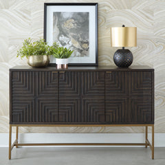 Brown/Gold Finish Accent Cabinet, view 8 - 8
