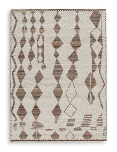Beige/Brown 61.38" x 83.75", complete rug product view - 9