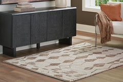 Beige/Brown 61.38" x 83.75", room view; furniture excluded - 10