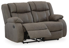 Gunmetal, complete loveseat with footrest extended - 4