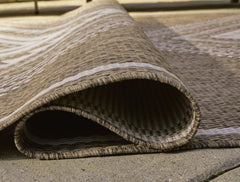 Brown/Cream 8' x 10', rolled edge and backing detail - 8
