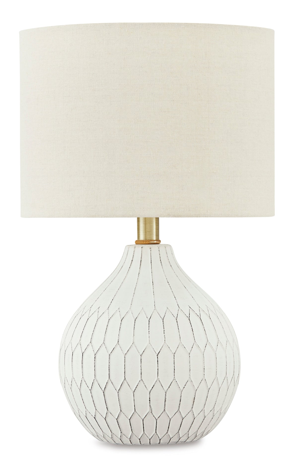White table lamp, full product view