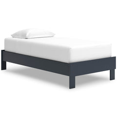 Navy Blue / Twin, platform bed styled with mattress; mattress and bedding excluded - 7