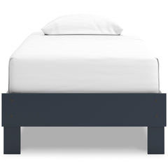 Navy Blue / Twin, front view of platform bed; mattress and bedding excluded - 8