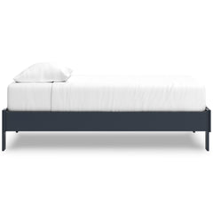 Navy Blue / Twin, side view of platform bed; mattress and bedding excluded - 9