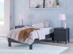 Navy Blue / Twin, platform bed in room setting; mattress, headboard and accessories excluded - 10