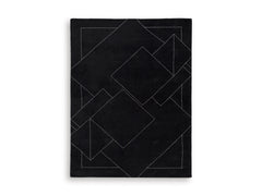 Black/White 93.5" x 117.5", complete rug product view - 1