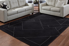 Black/White 93.5" x 117.5", room view; furniture excluded - 2