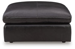Black, front view of complete ottoman - 3