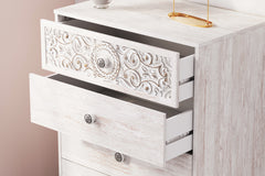 Whitewash, decorative upper drawer detail - 4