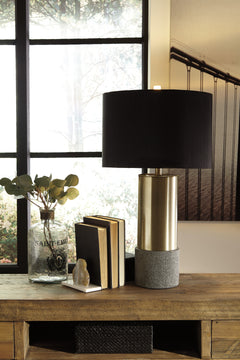 Gray/Brass Finish table lamp pair, product view 3 - 3