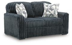Gunmetal, complete corduroy loveseat, angled view - 5