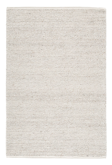 Cream and Taupe Linear Texture Handwoven Wool-Blend Rug