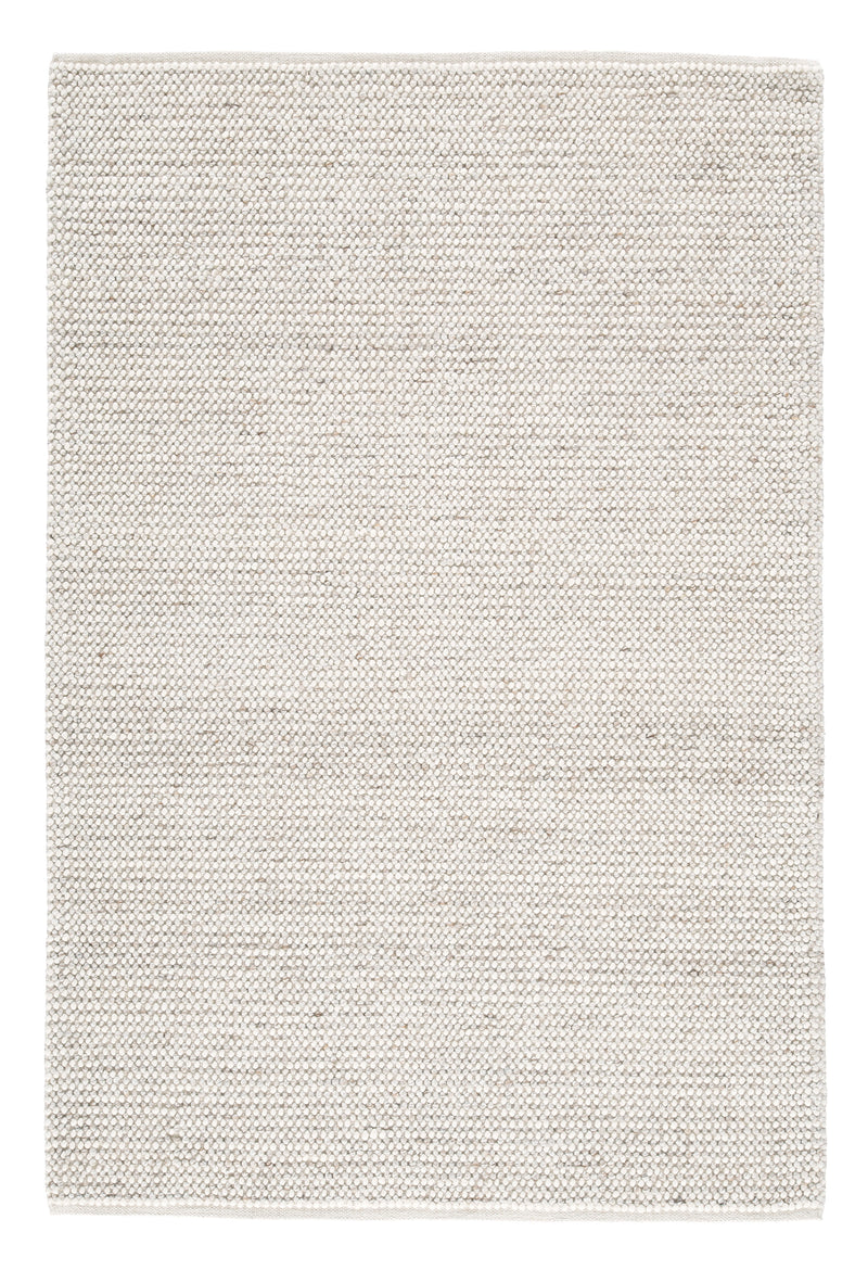 Cream and Taupe Linear Texture Handwoven Wool-Blend Rug