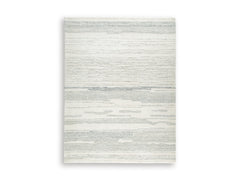 Ivory/Blue 92.5" x 118.5", complete rug product view - 1