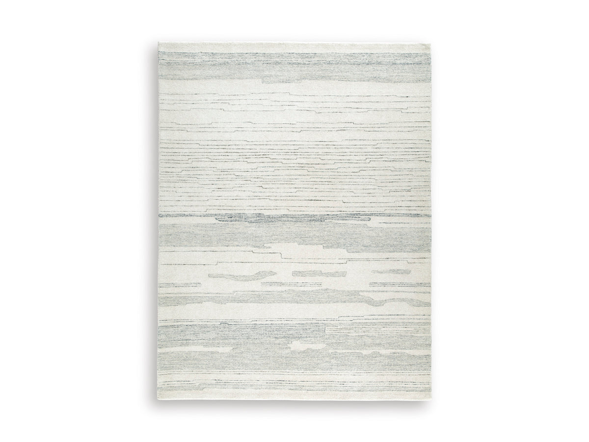 Ivory/Blue 92.5" x 118.5", complete rug product view