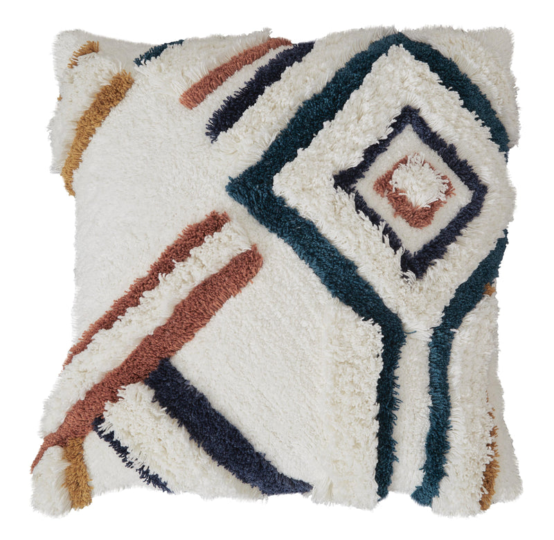 20-Inch Multicolor Geometric Handwoven Cotton Pillow