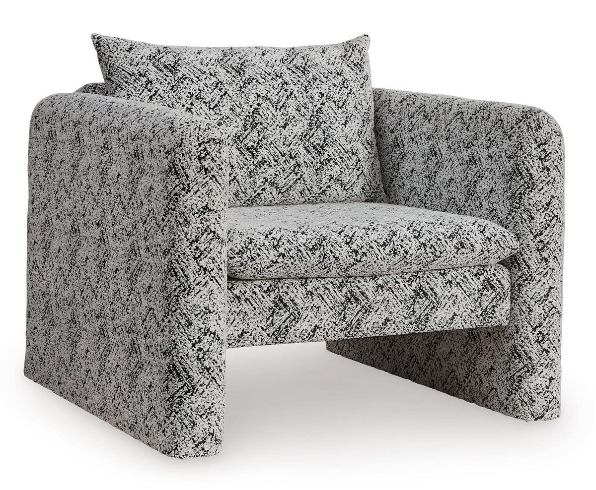 Black/White Accent Chair, full product view