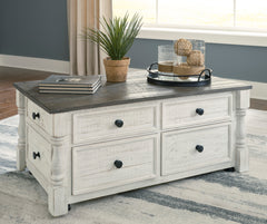 White/Gray four drawer lift top coffee table, product view 5 - 5
