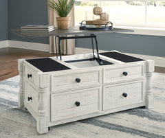 White/Gray four drawer lift top coffee table, product view 6 - 6