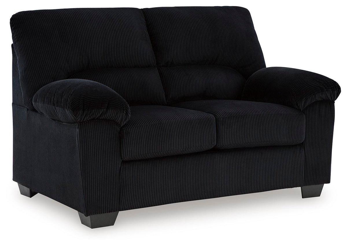 Onyx, complete loveseat, angled view