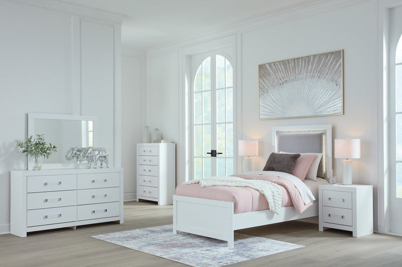 Black and White Upholstered LED Bedroom Furniture Collection