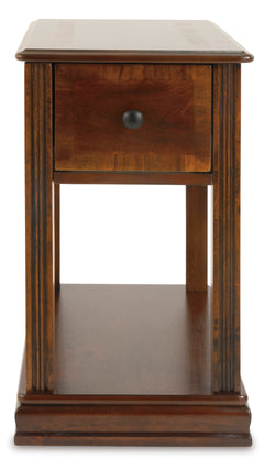 Brown Brown Drawer Shelf Chairside Table, product view 2 - 2