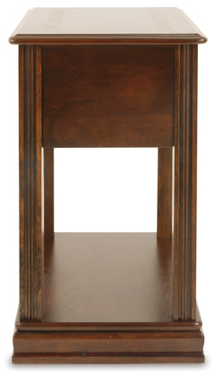Brown Brown Drawer Shelf Chairside Table, product view 4 - 4