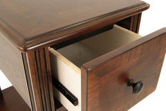 Brown Brown Drawer Shelf Chairside Table, product view 6 - 6