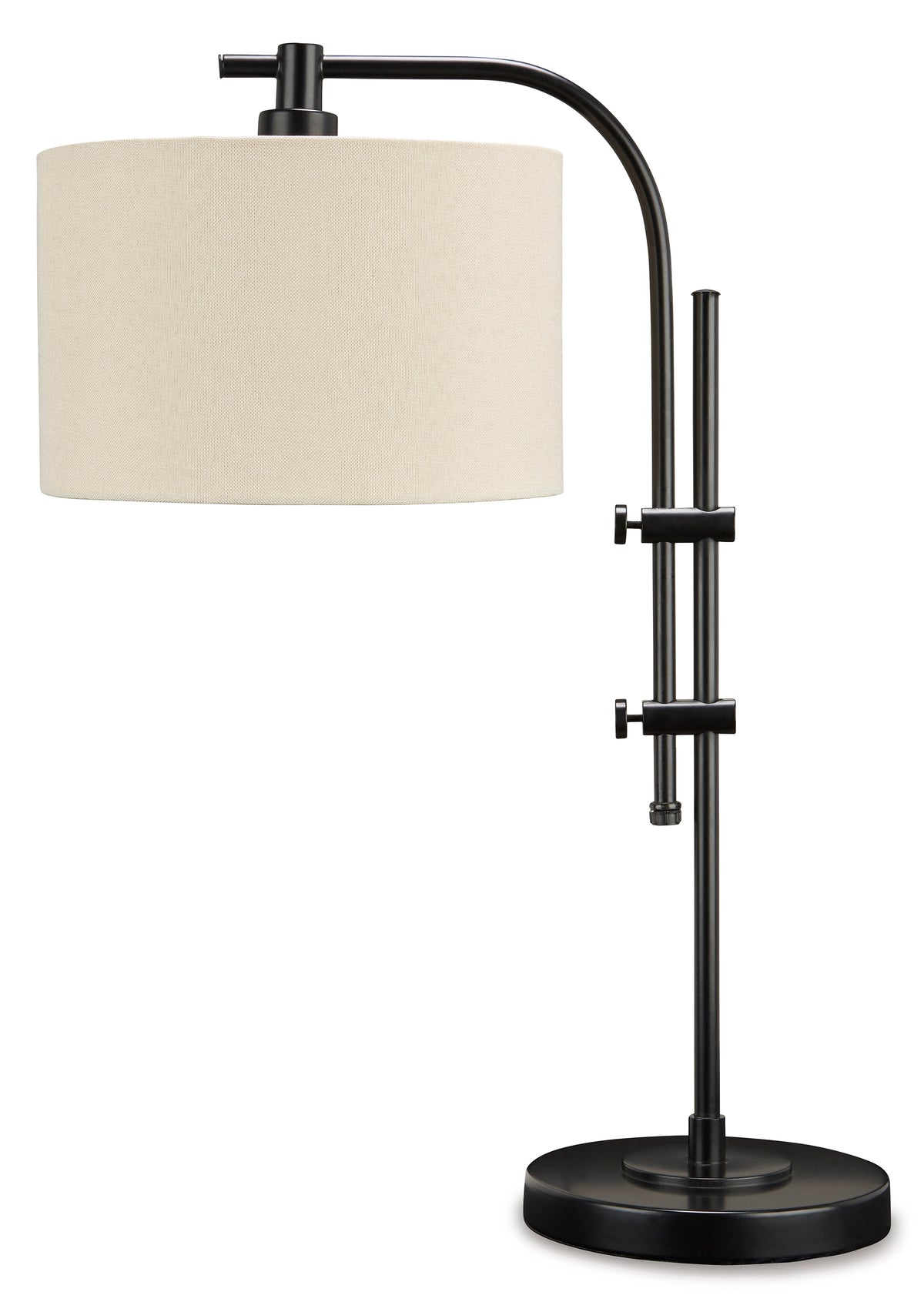 Black table lamp, full product view