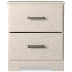 White, full front view of nightstand - 2