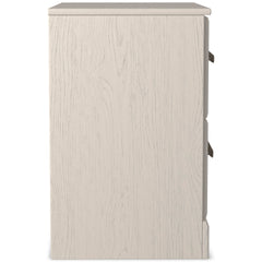 White, side view of nightstand - 3