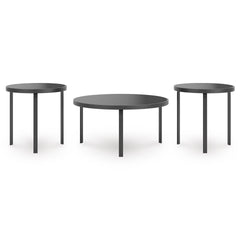 Black three-piece table set, product view 2 - 2
