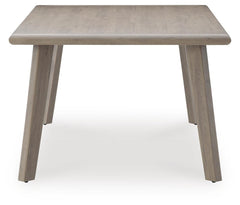 Beige, outdoor dining table side view - 4