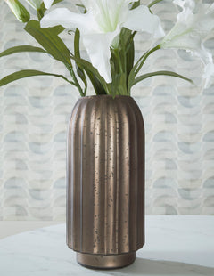 Brown 12.88-inch height vase, full product view - 4
